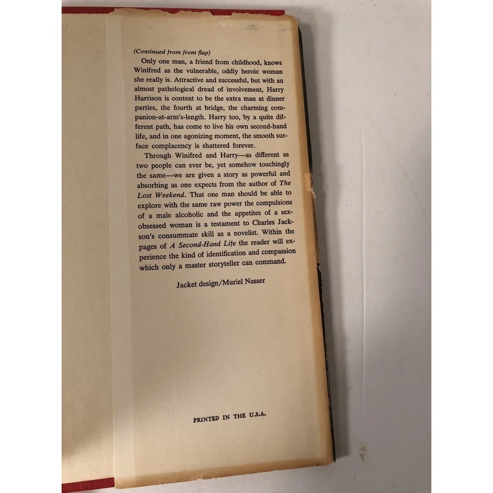 A Second-Hand Life by Charles Jackson 1967 HC with Dust Jacket Vintage